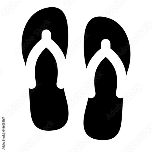 relaxed footwear glyph icon with travel flip flop style