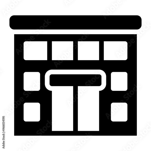 building front glyph icon for accommodation hotel stay