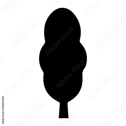 Diverse Tree Silhouette Collection, Coniferous, Deciduous, and Bare Branch in Vector Format, 
Black and White Vector Illustration, Variations of Tree Shapes from Broadleaf to Needle-leaf