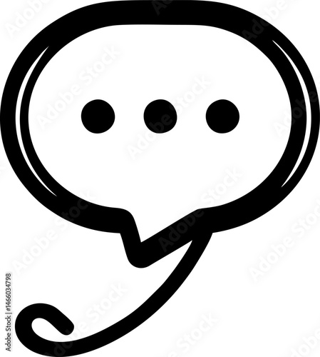 Curlicue dialog balloon with thoughts