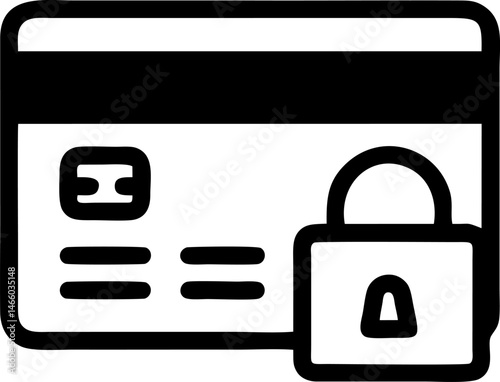 Secure payment card with padlock icon