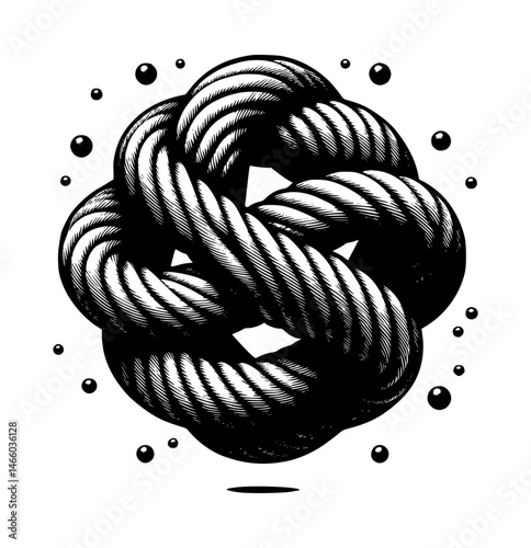 detailed rope knots illustration vector icon
