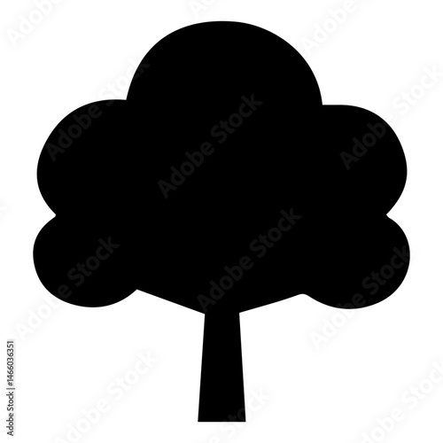 Diverse Tree Silhouette Collection, Coniferous, Deciduous, and Bare Branch in Vector Format, 
Black and White Vector Illustration, Variations of Tree Shapes from Broadleaf to Needle-leaf