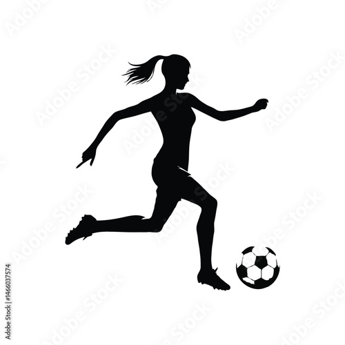 woman football player silhouette
