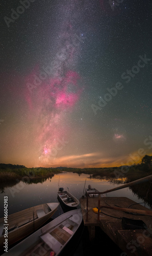sunset over the river