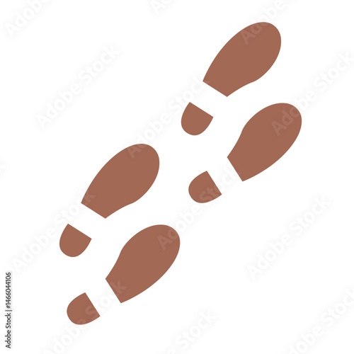 trail mark flat icon with travel footstep direction