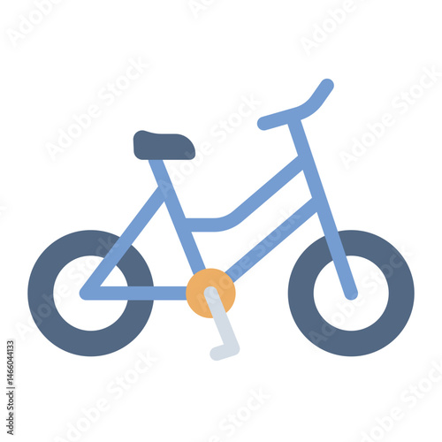 eco ride flat icon with slow travel bicycle gear