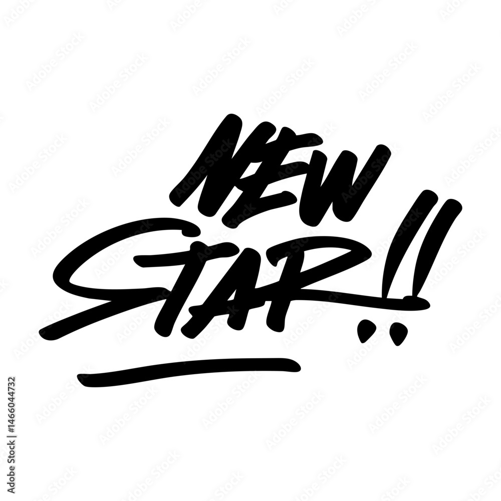 Obraz premium yew star with exclamation mark handwritten