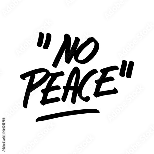 no peace hand written
