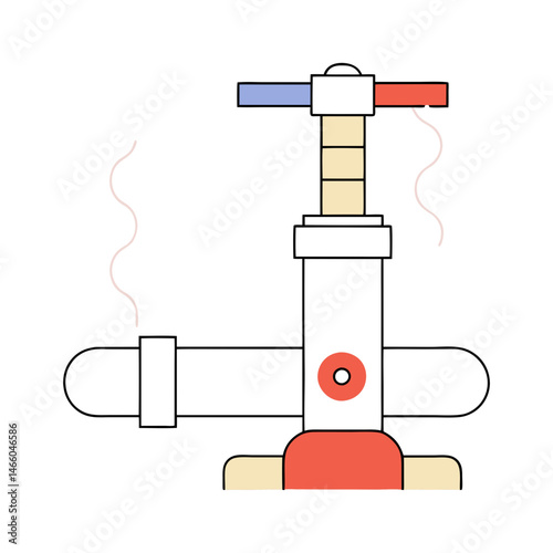 Irrigation pump machine icon in minimalist style, agricultural water supply and farming equipment illustration