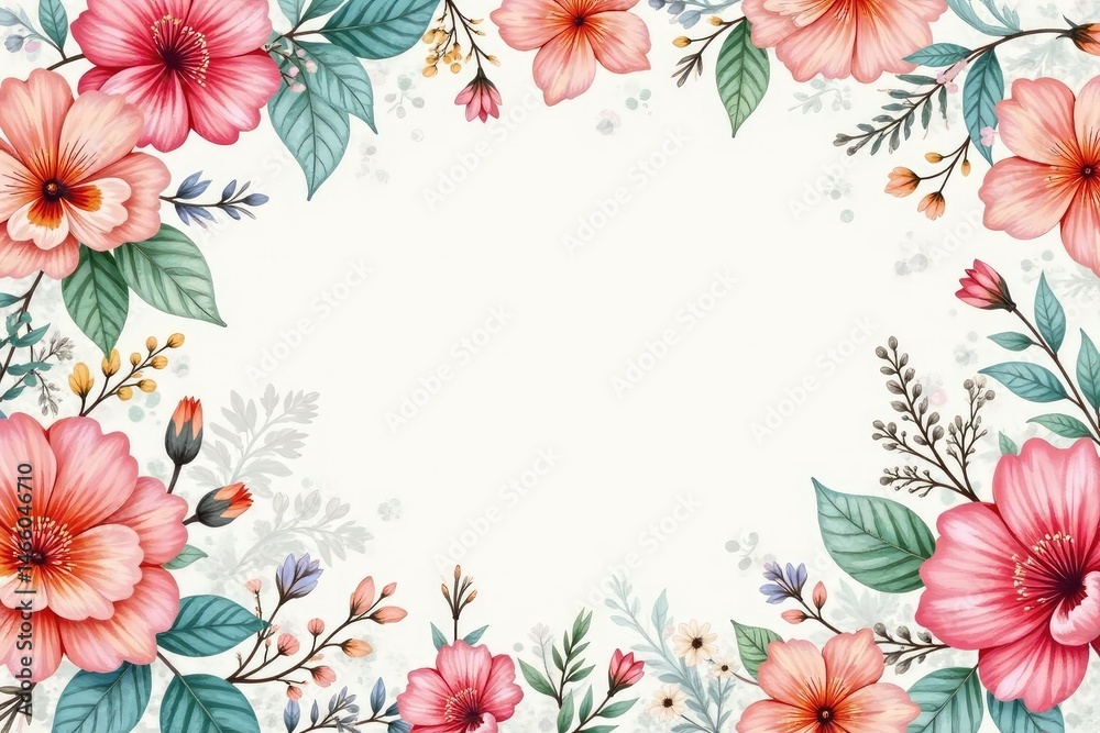 Obraz premium Delicate watercolor paisley floral pattern, soft pastels, swirl, subtle, elegant