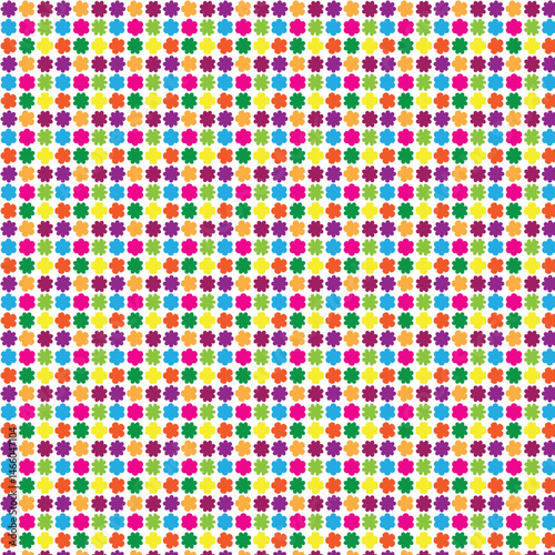 Colorful Flower Pattern: Bright Floral Texture, Vibrant Blossom Design: Cheerful Repeat Background, Abstract Floral Shapes: Pop Art Flower Grid.