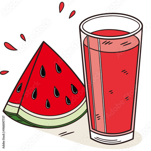 watermelon juice vector illustration