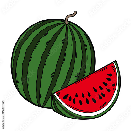 watermelon isolated on vactor
