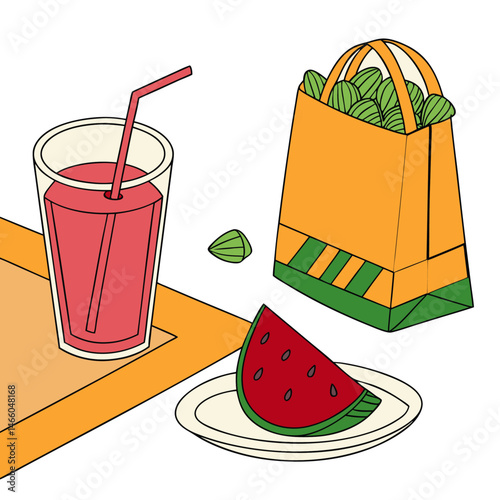 bag illustration of a glass of juice vactor