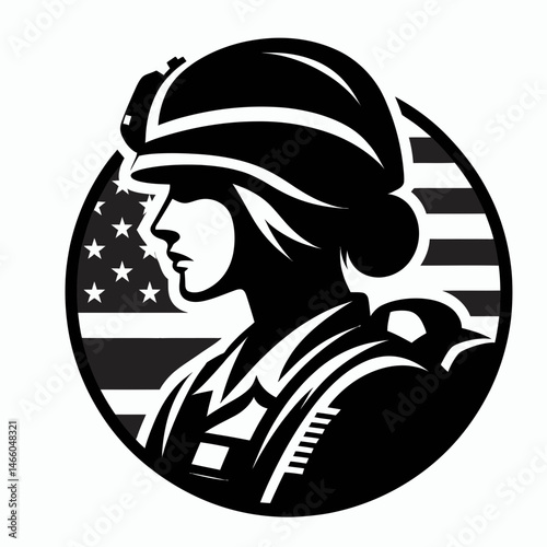 The American Soldier. Symbol Vector Clip art. Usa warrior patriotism commitment and valor displayed in military occupation.
