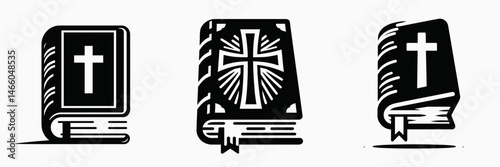 The Bible. Symbol Vector Clip art. Sacred scripture faith divinity wisdom and spiritual guidance testament.