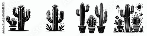 The Cactus. Symbol Vector Clip art. Arid plant life a botanical jewel desert succulent spiny flora wonder.