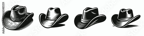 The Cowboy Hat. Symbol Vector Clip art. Western headgear iconic range wear for rustic fashion & adventure appeal.