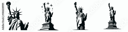 The Statue of Liberty. Symbol Vector Clip art. Americas colossal liberty sculpture iconic monument freedom emblem global allure.
