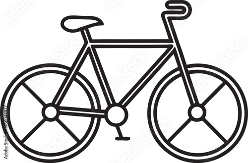 Bicycle icon line art on white background