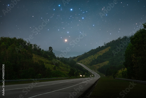 night road in the mountains