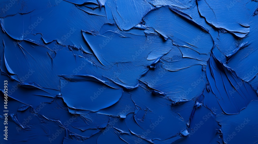 Fototapeta premium Abstract Blue Impasto Painting Texture