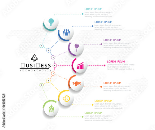 Vector business Presentation Connecting Steps Infographic Template
