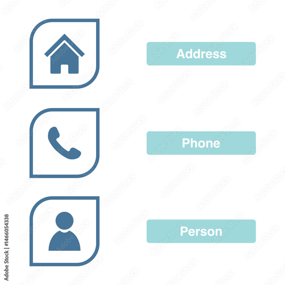 phone, people and address icons on transparent background phone, people and address icons on transparent background