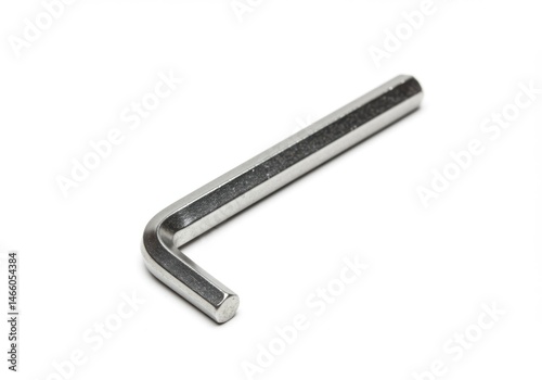Close up of a silver allen wrench