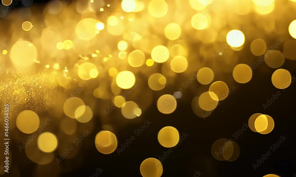 A background of golden, glittering particles with a golden glow and bokeh effect, creating an elegant atmosphere for your presentation or packaging design.