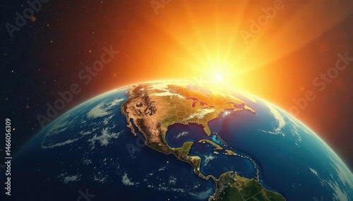 Sunlight warms Earth, trapped by atmospheric gases Global warming, climate change, environmental impact , nature, air