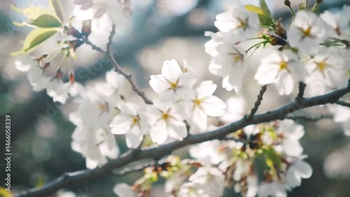 Wallpaper Mural Close-up of White Cherry Blossoms in Bloom Torontodigital.ca