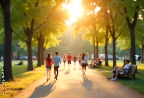 Wallpaper Mural Generative AI A sun-drenched park scene filled with people enjoying a leisurely day Torontodigital.ca