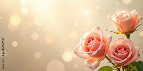 Elegant Peach Roses Romantic Floral Image for Backgrounds and Designs