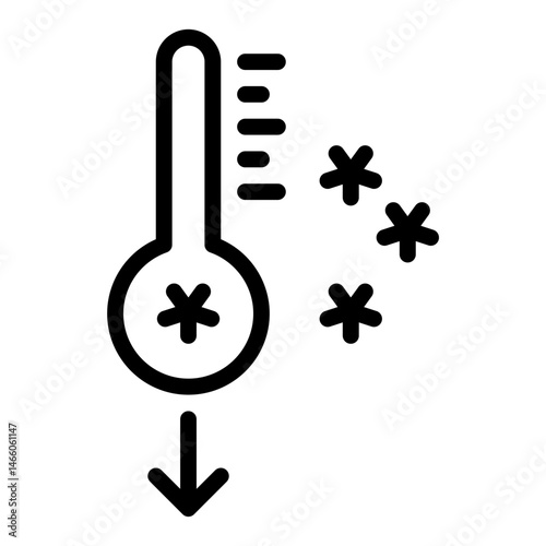 cold temperature  line icon