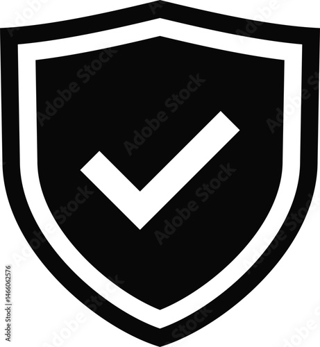Verified Shield Icon with Check Mark Symbol Vector Isolated on Transparent PNG