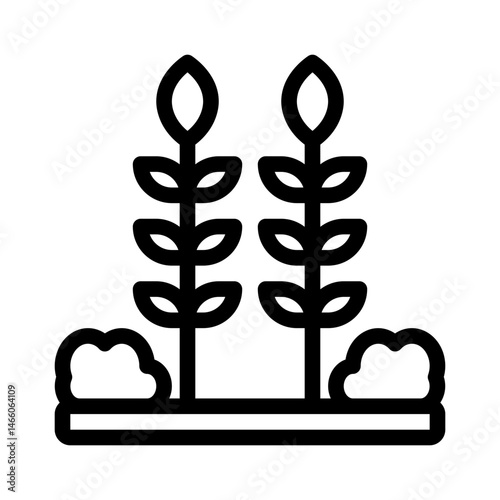 field of crops line icon