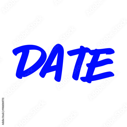 blue date text written element
