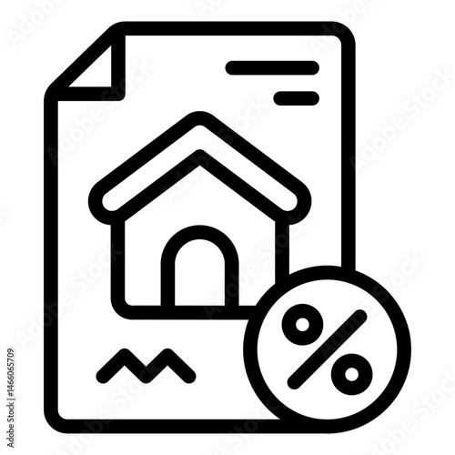property form outline icon with mortgage payment detail