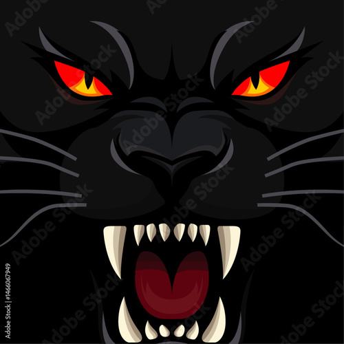 vector illustration of a raged puma