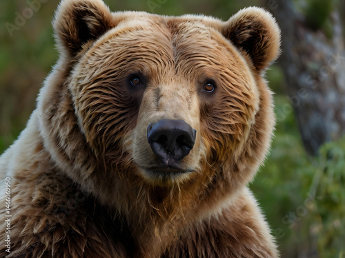 brown bear close up in the forest