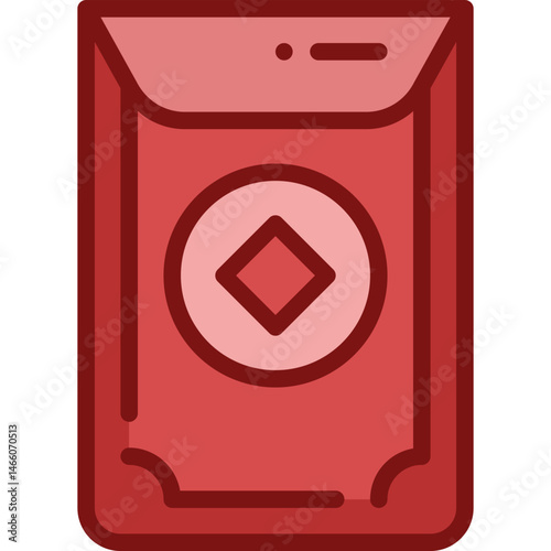 red envelope two tone icon