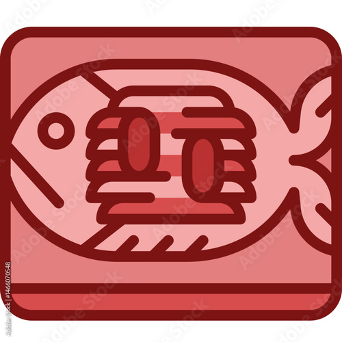 steamed fish two tone icon