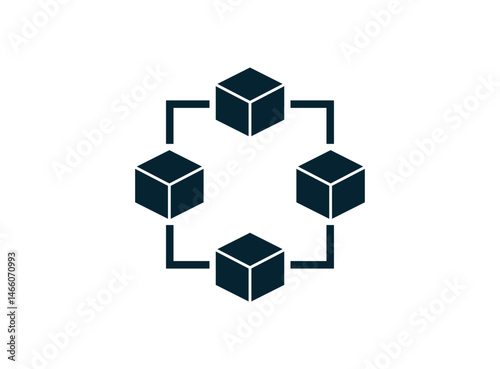 Distributed Network Symbol Representing Peer to Peer Blockchain Connectivity and Secure Network Ledger System
