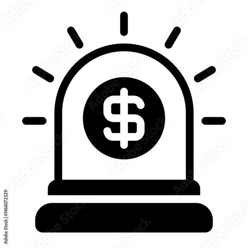 alert light glyph icon showing emergency fund cash