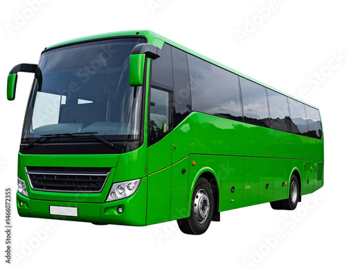 A green tour coach bus