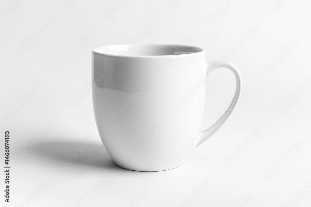 Simple photo of a ceramic mug with a handle on a white background Simple photo of a ceramic mug with a handle on a white background