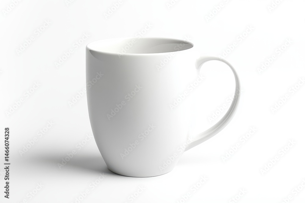 Simple white mug on a plain background in a studio environment shot