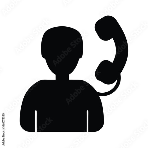 Minimal Black Silhouette Icon of a Person
